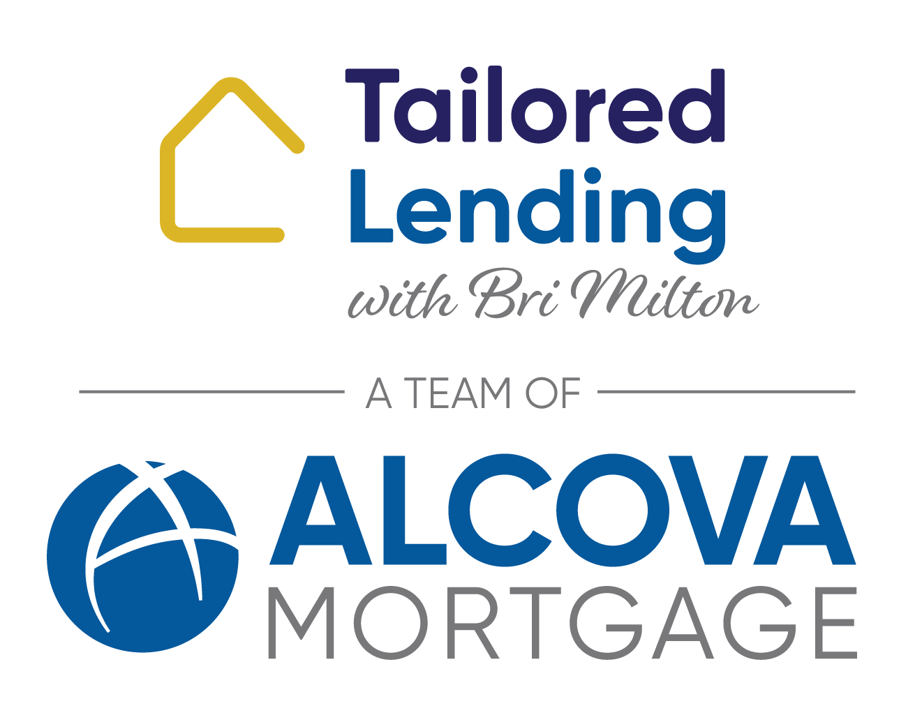 Préstamos a medida con Bri Milton, un equipo de ALCOVA Mortgage (logotipo)
